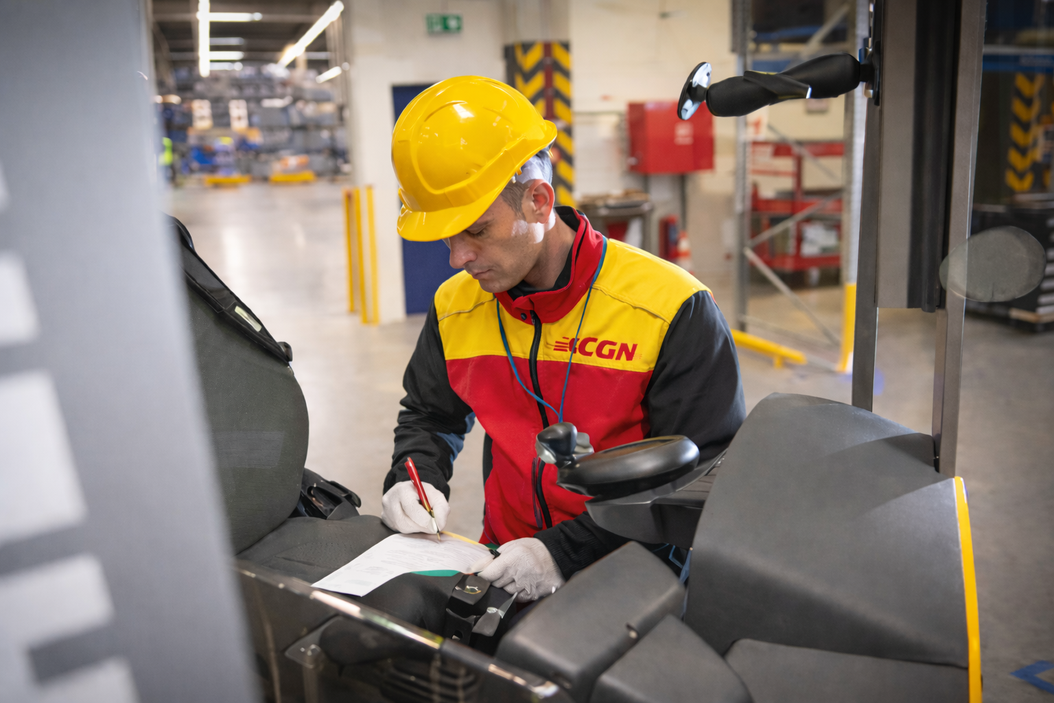 Warehouse worker managing value-added services