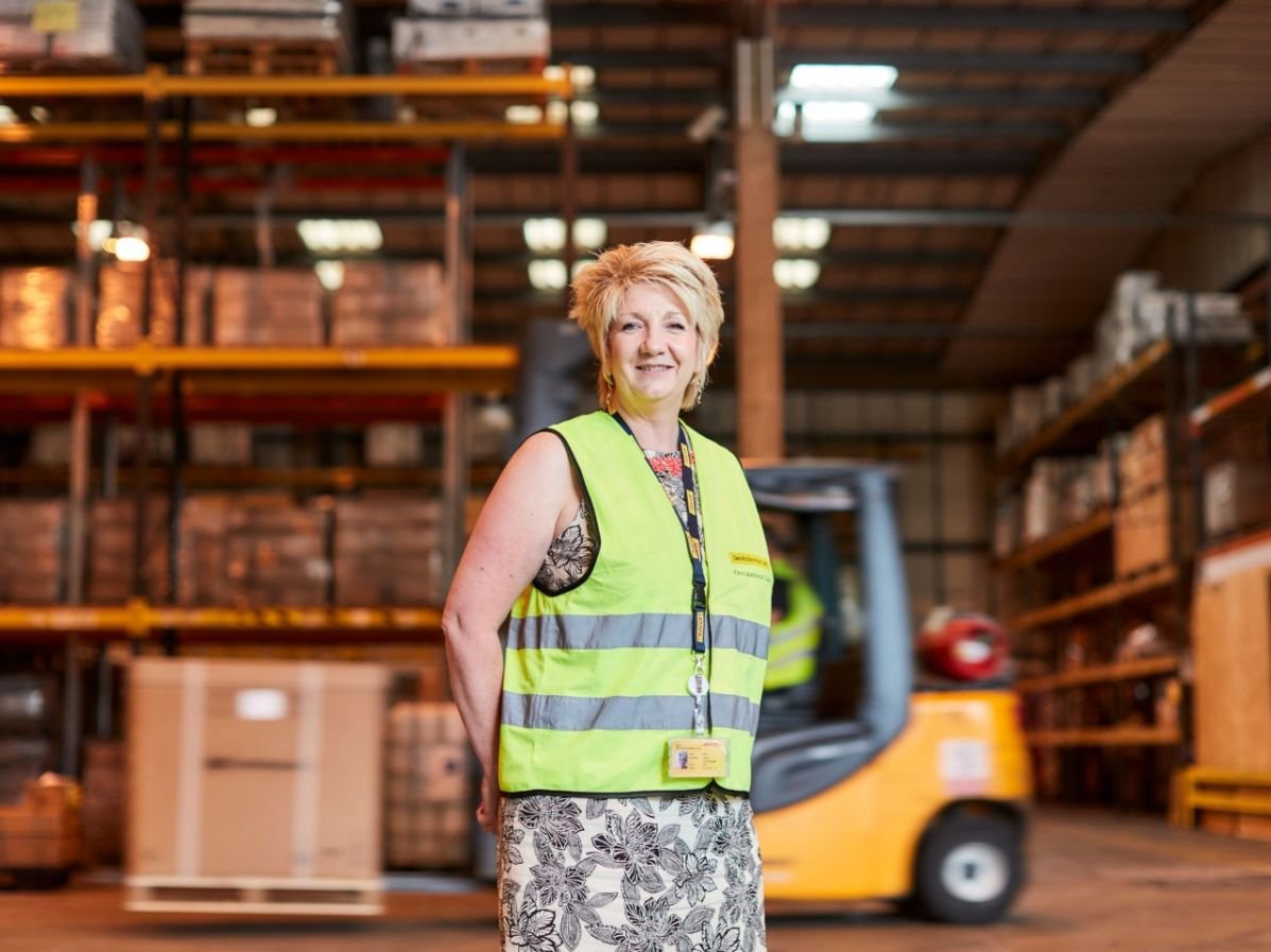 CGN employee working in warehouse